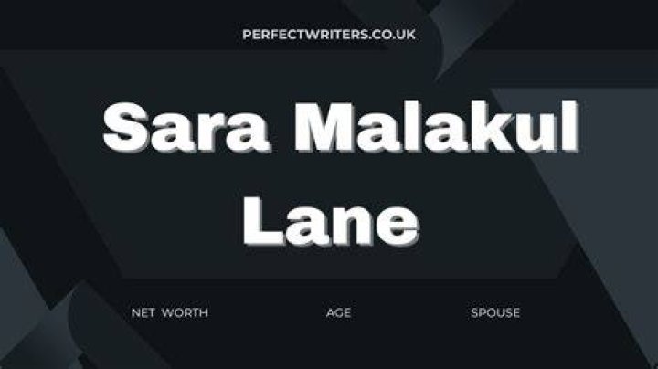 Sara Malakul Lane Net Worth